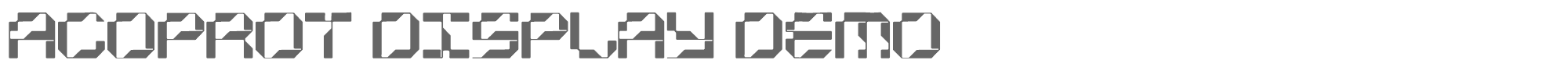 Sample characters Acoprot Display Font
